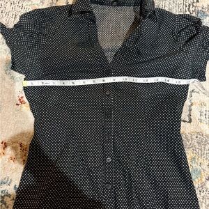 Express Black and White Button-Down Shirt